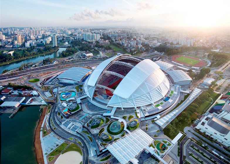 ملعب سنغافورة الوطني تحفة معمارية مميزة
